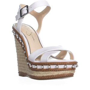 Jessica Simpson Aeralin, Sandalias de Cuña Mujeres, Punta Abierta, Casual, Piel