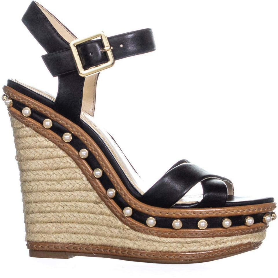 Jessica Simpson Aeralin, Sandalias de Cuña Mujeres, Punta Abierta, Casual, Piel